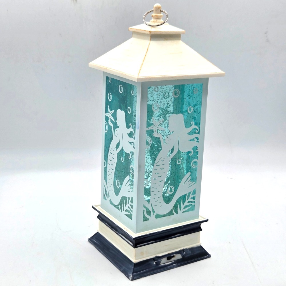 Lighted MERMAID Lantern Table Top Light Sparkles and Shimmers Battery Operated